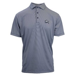 Navy and White Striped Polo